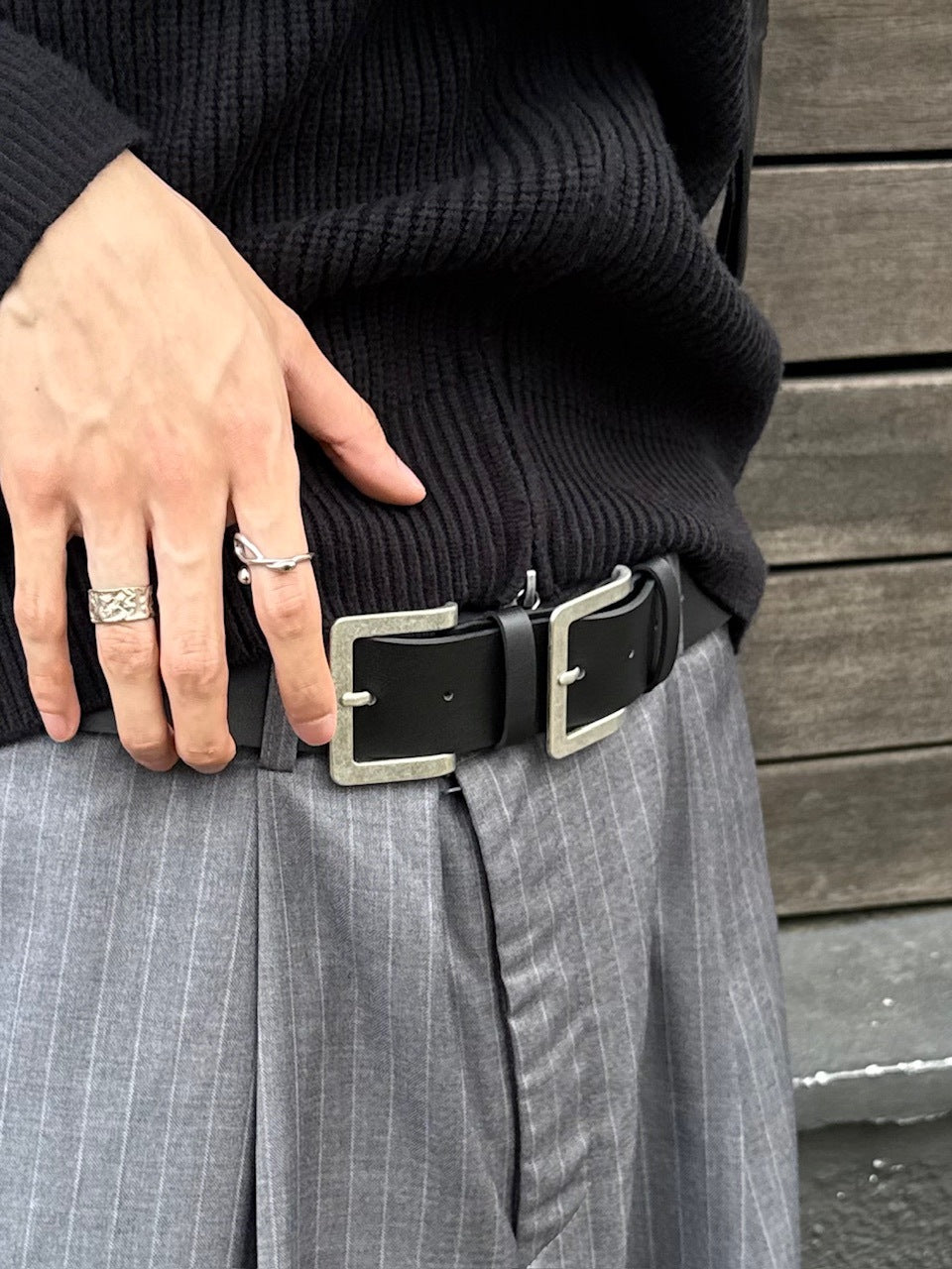 受注制【Chikashitsu +】double buckle belt / 【チカシツプラス】ダブルバックルベルト