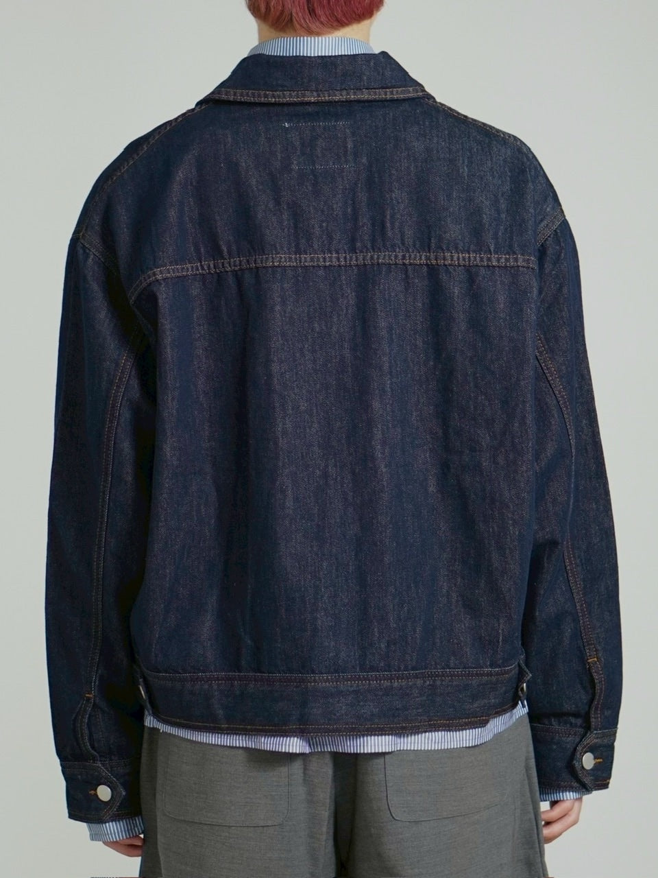 受注制【Chikashitsu +】2 pocket rigid denim jacket / 【チカシツプラス】ツーポケットデニムジャケット (2color)