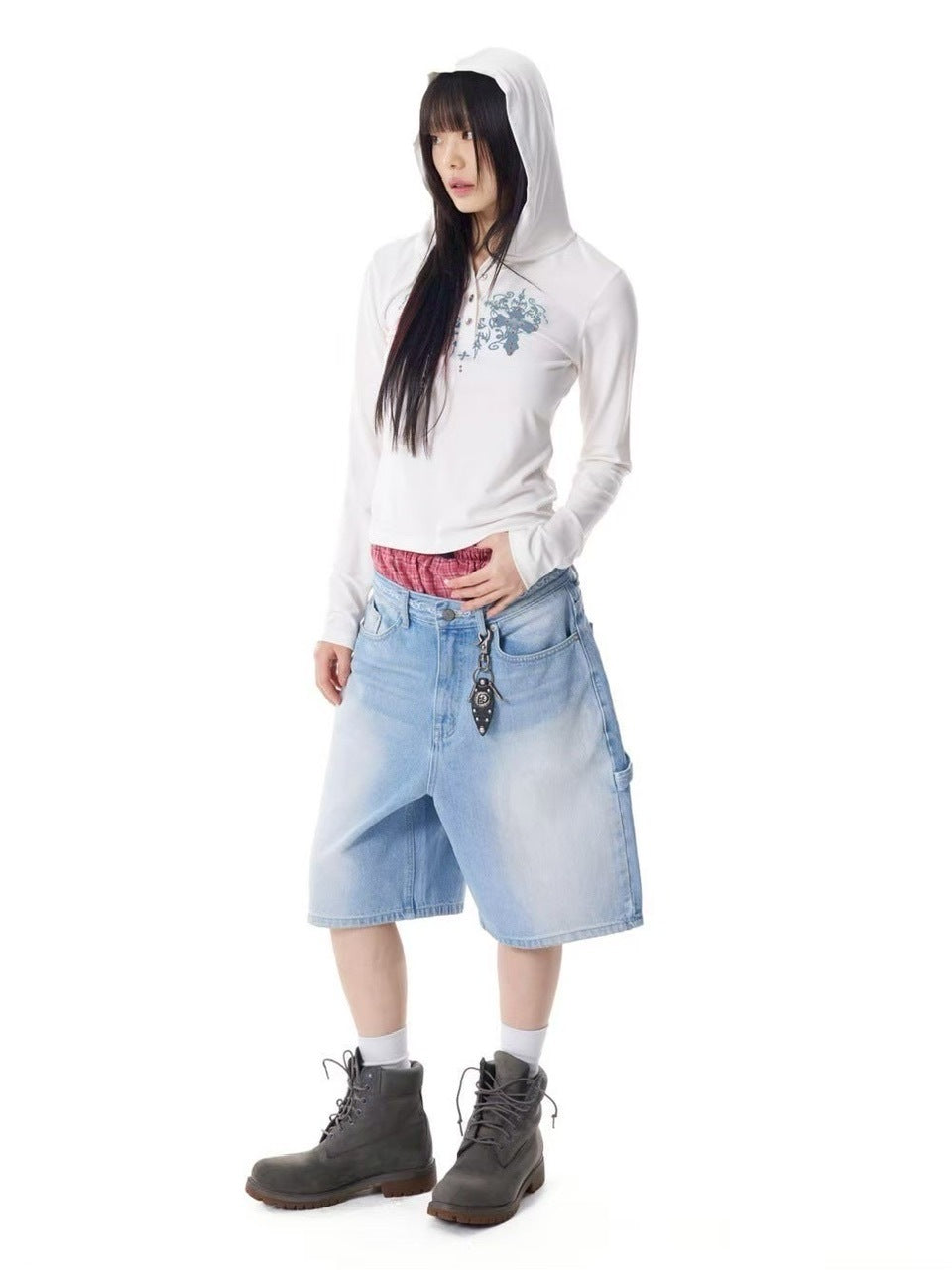 【AAKAM】Studded CROS2 Hooded Long Sleeve