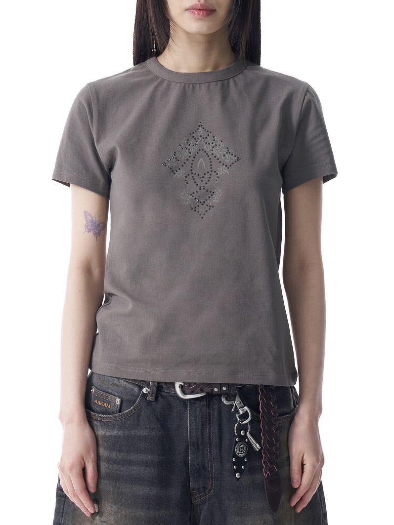 【AAKAM】Studded CROS2 Half Top