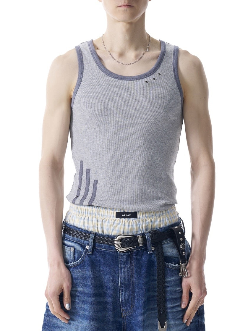 【AAKAM】3-Lined Eyelet Sleeveless