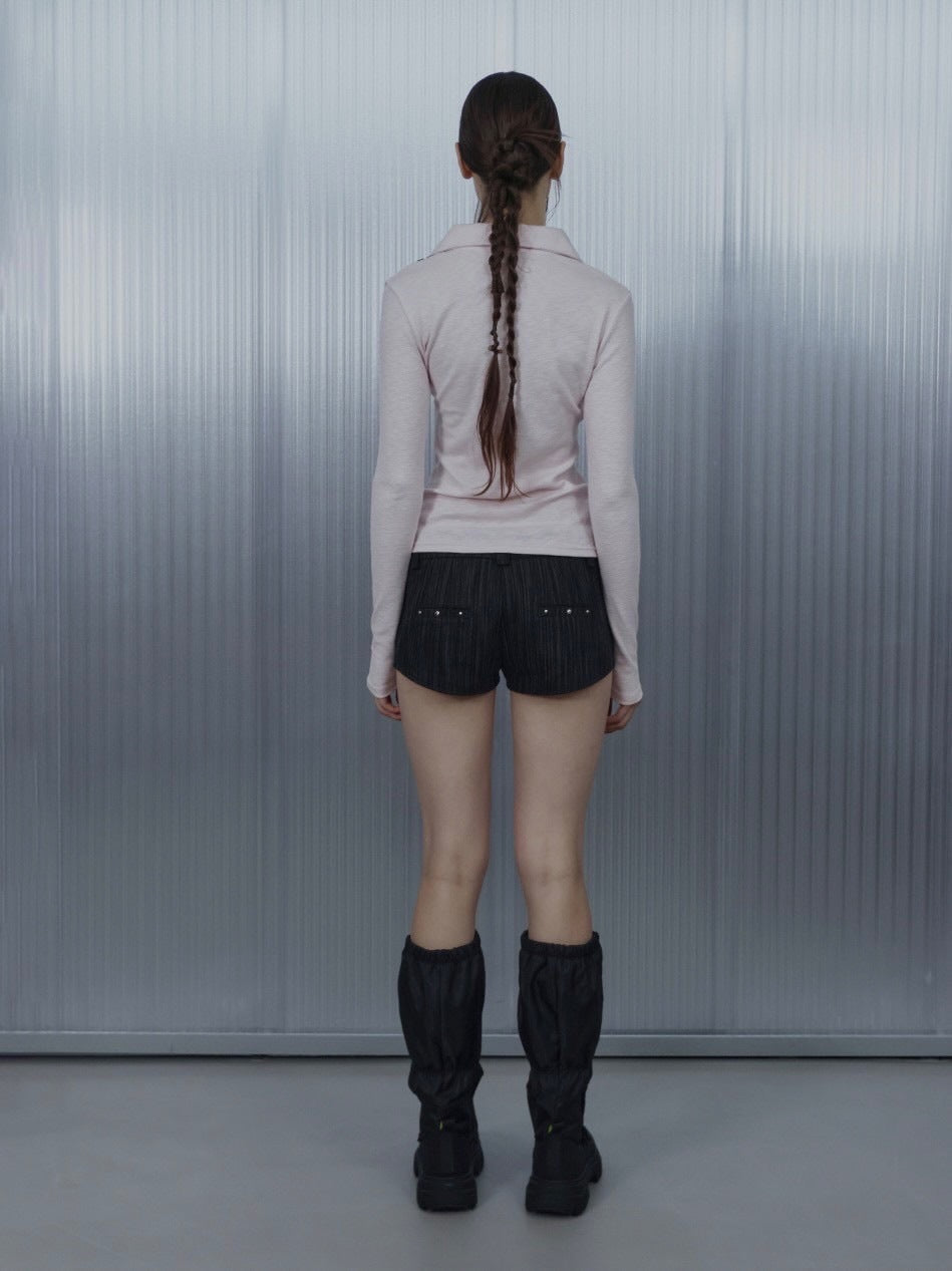 【SETUP‐EXE】WAFFEN LINE COLLAR TEE / 【セットアップエグゼ】ワッフェンラインカラー長袖シャツ