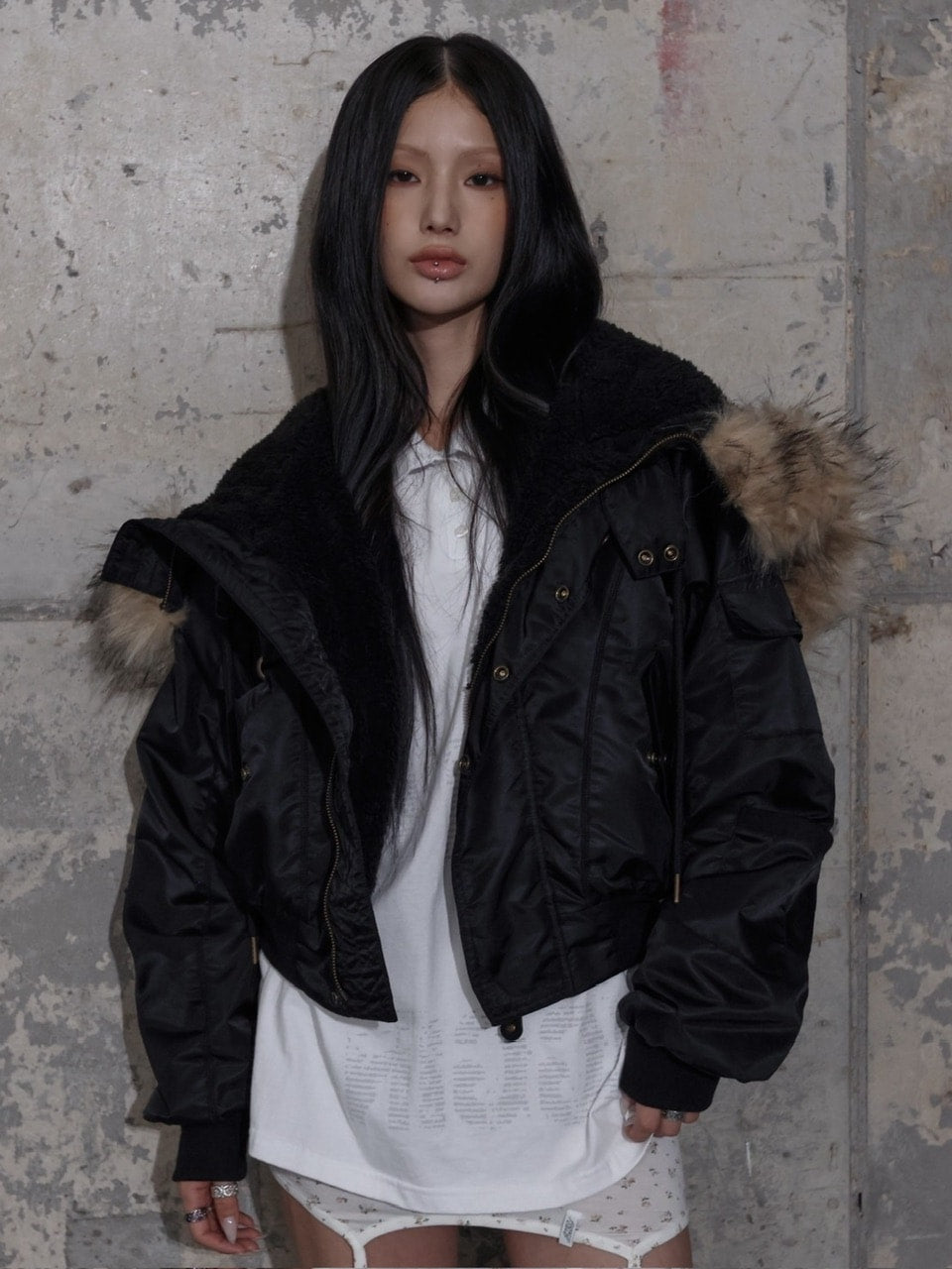【FANCY CLUB】EYELET FUR MA-1 / 【ファンシークラブ】アイレットファーＭＡ-1