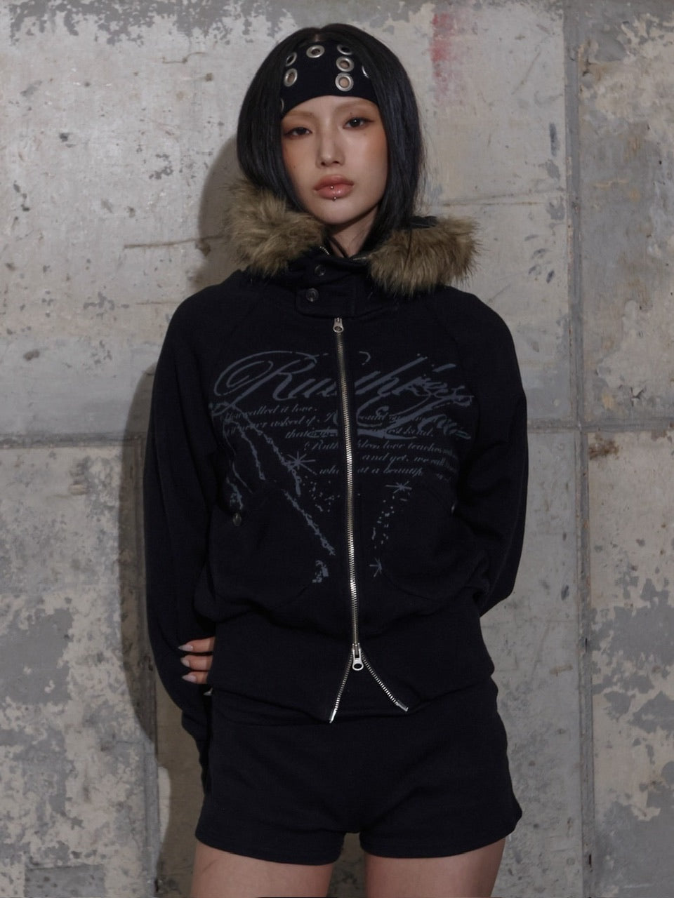 【FANCY CLUB】RUTHLESS FUR HOODED ZIP-UP / 【ファンシークラブ】ルースレスファージップアップパーカー