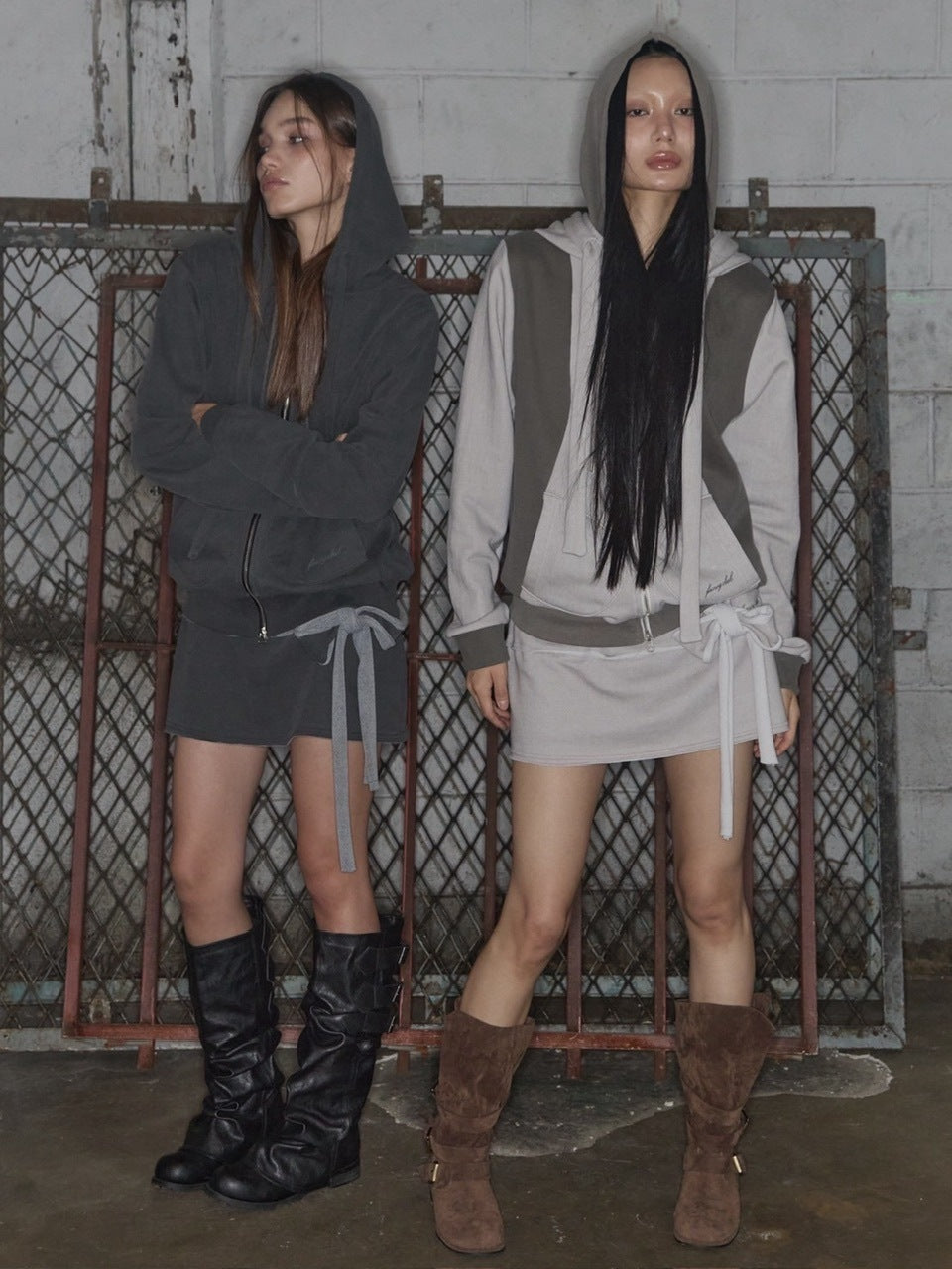 【FANCY CLUB】DYE-WASH LAYERED HOODED ZIP-UP / 【ファンシークラブ】ダイウォッシュレイヤードジップアップパーカー