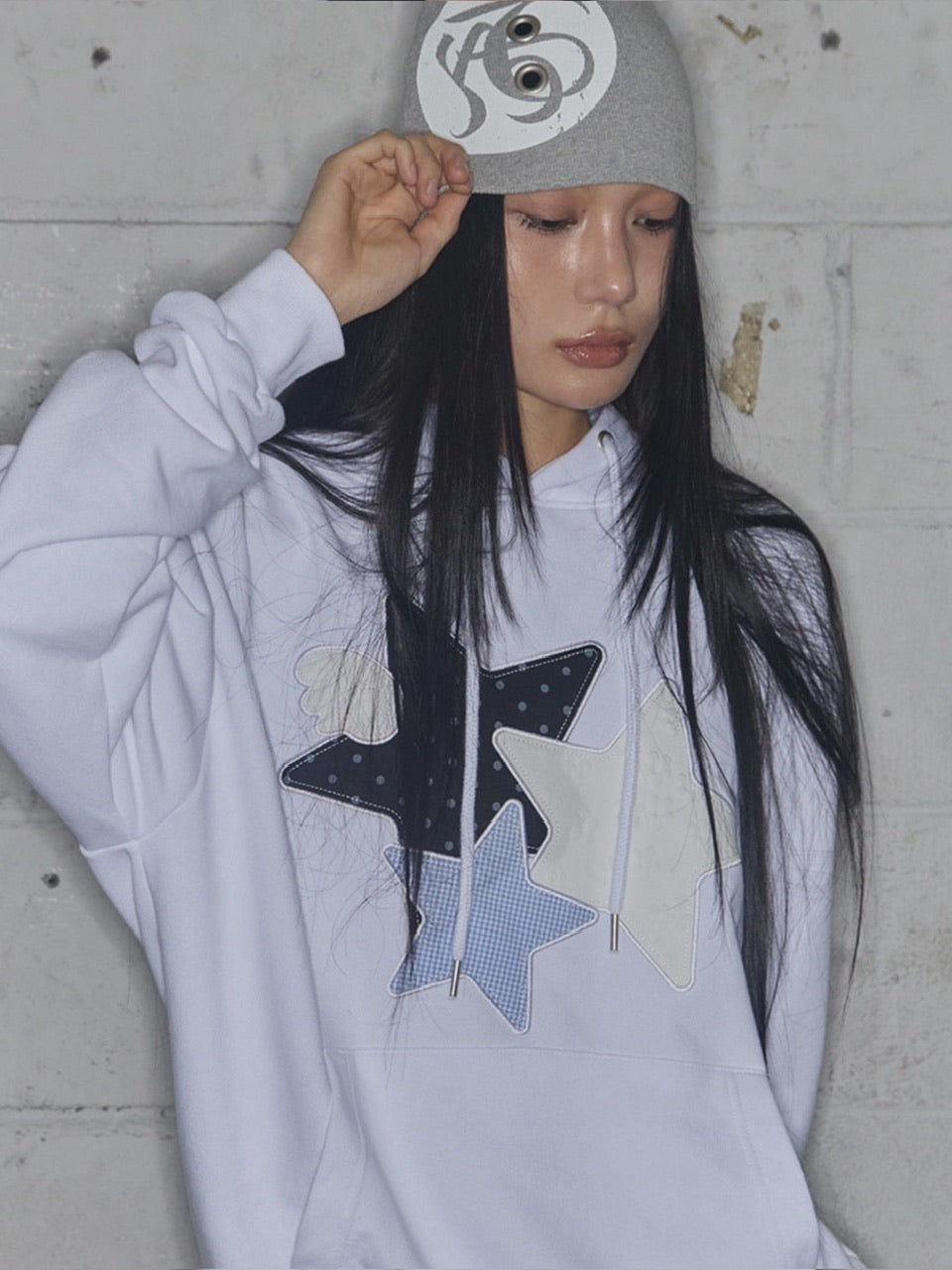 【FANCY CLUB】MIX STAR ANGEL PATCH HOODIE / 【ファンシークラブ】ミックススターエンジェルパッチパーカー