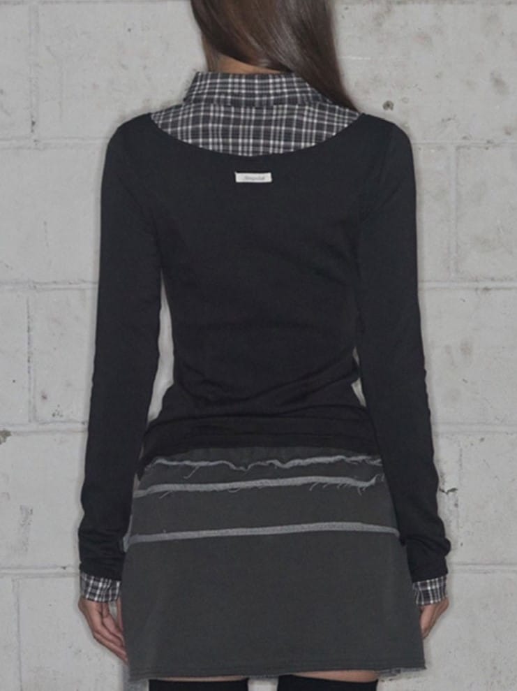 【FANCY CLUB】SHIRT LAYERED LONG SLEEVE / 【ファンシークラブ】シャツレイヤード長袖Ｔシャツ