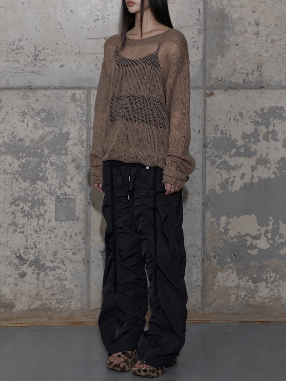 【FANCY CLUB】LOW-RISE NYLON SHIRRING PANTS / 【ファンシークラブ】ローライズナイロンシャーリングパンツ