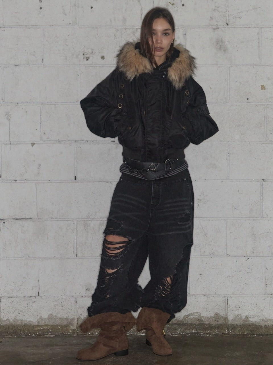 【FANCY CLUB】WASHED DAMAGE DENIM PANTS / 【ファンシークラブ】ウォッシュダメージデニムパンツ