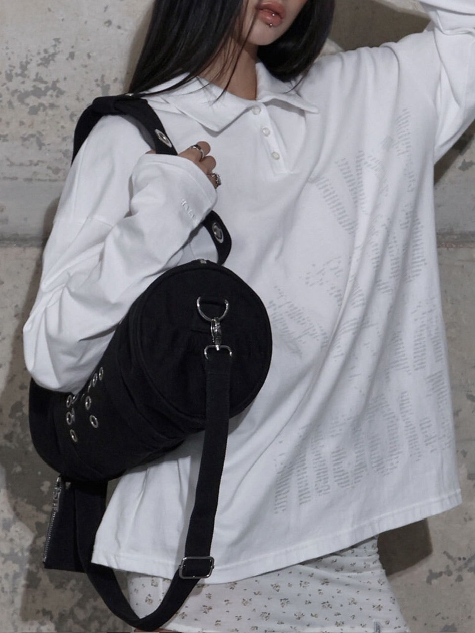 【FANCY CLUB】FFFF EYELET DUFFLE BAG / 【ファンシークラブ】ＦＦＦＦアイレットダッフルバッグ