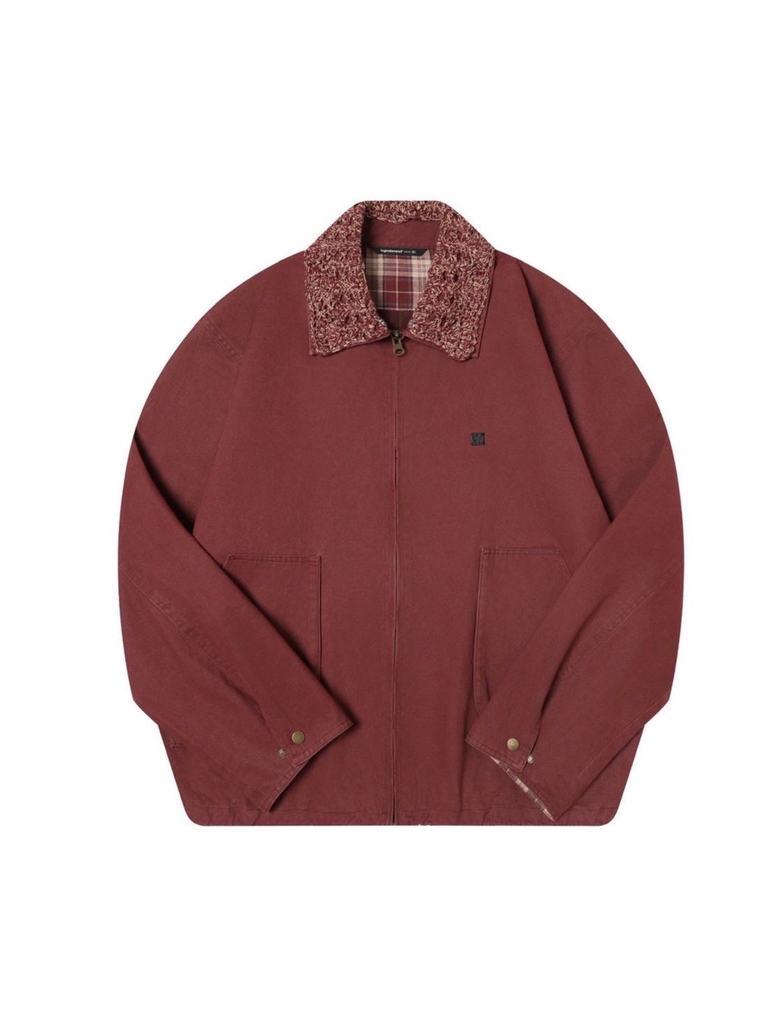 【TGNS】Openwork Knit Collar And Curved Pocket Jacket / 【ツーガンズ】ニットカラーカーブポケットワークジャケット