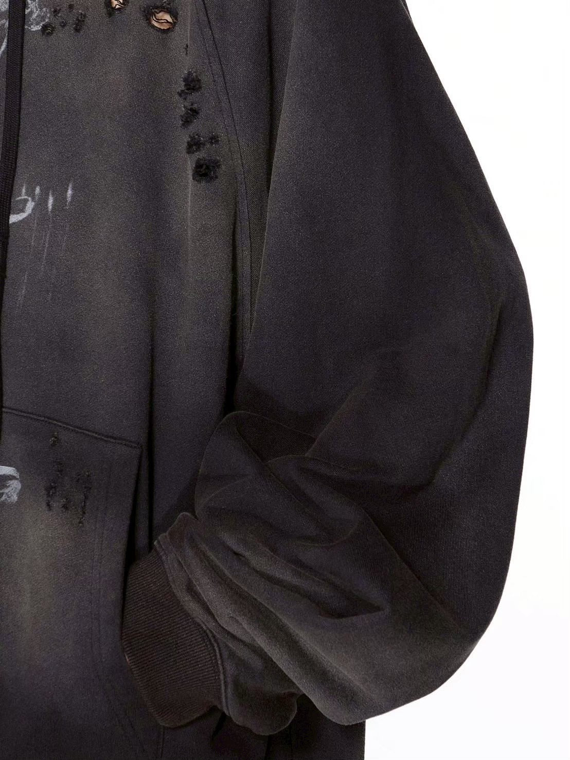 【d5ove】Washed graphic sweatshirt / 【ダヴ】グラフィックデザインダメージウォッシュプルオーバーパーカー