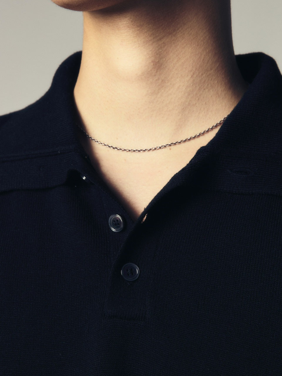 【CS】wool touch knit polo (black) / 【シーエス】ウールタッチニットポロ