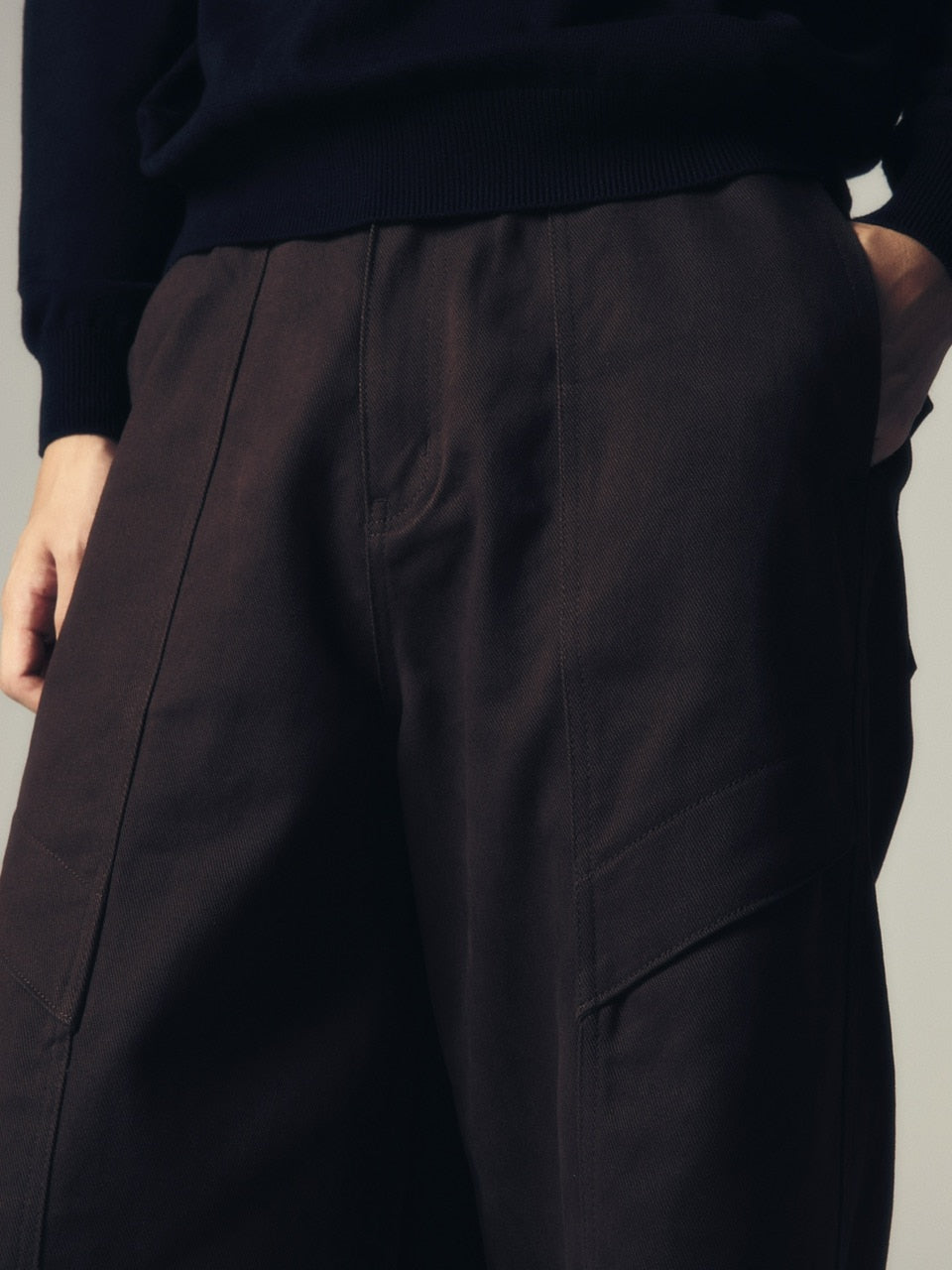 【CS】cotton wide twill pants (brown) / 【シーエス】コットンワイドツイルパンツ