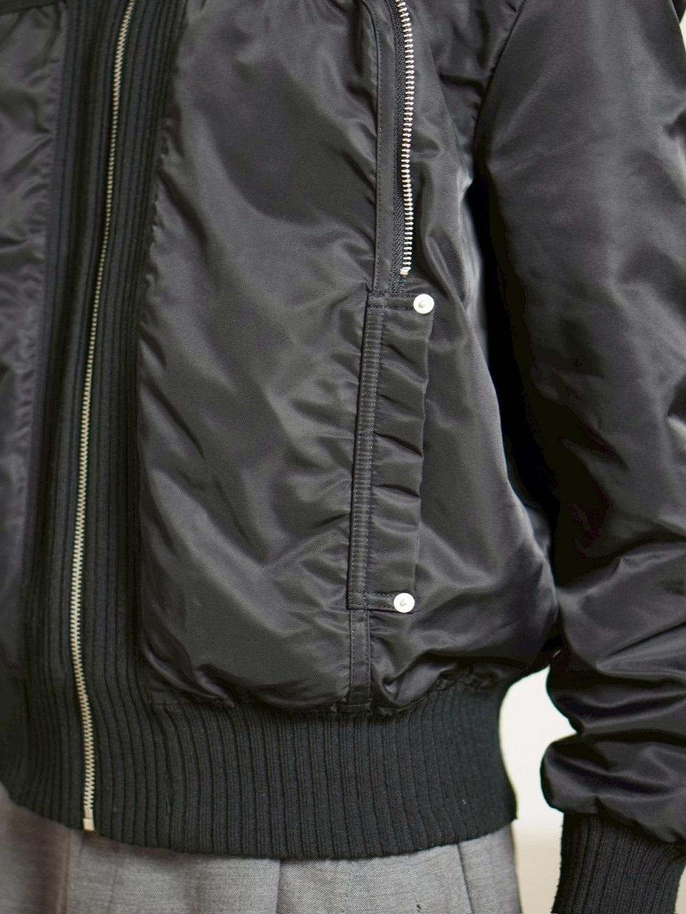 受注制【Chikashitsu +】zip up design bomber blouson / 【チカシツプラス】ジップアップデザインボンバーブルゾン