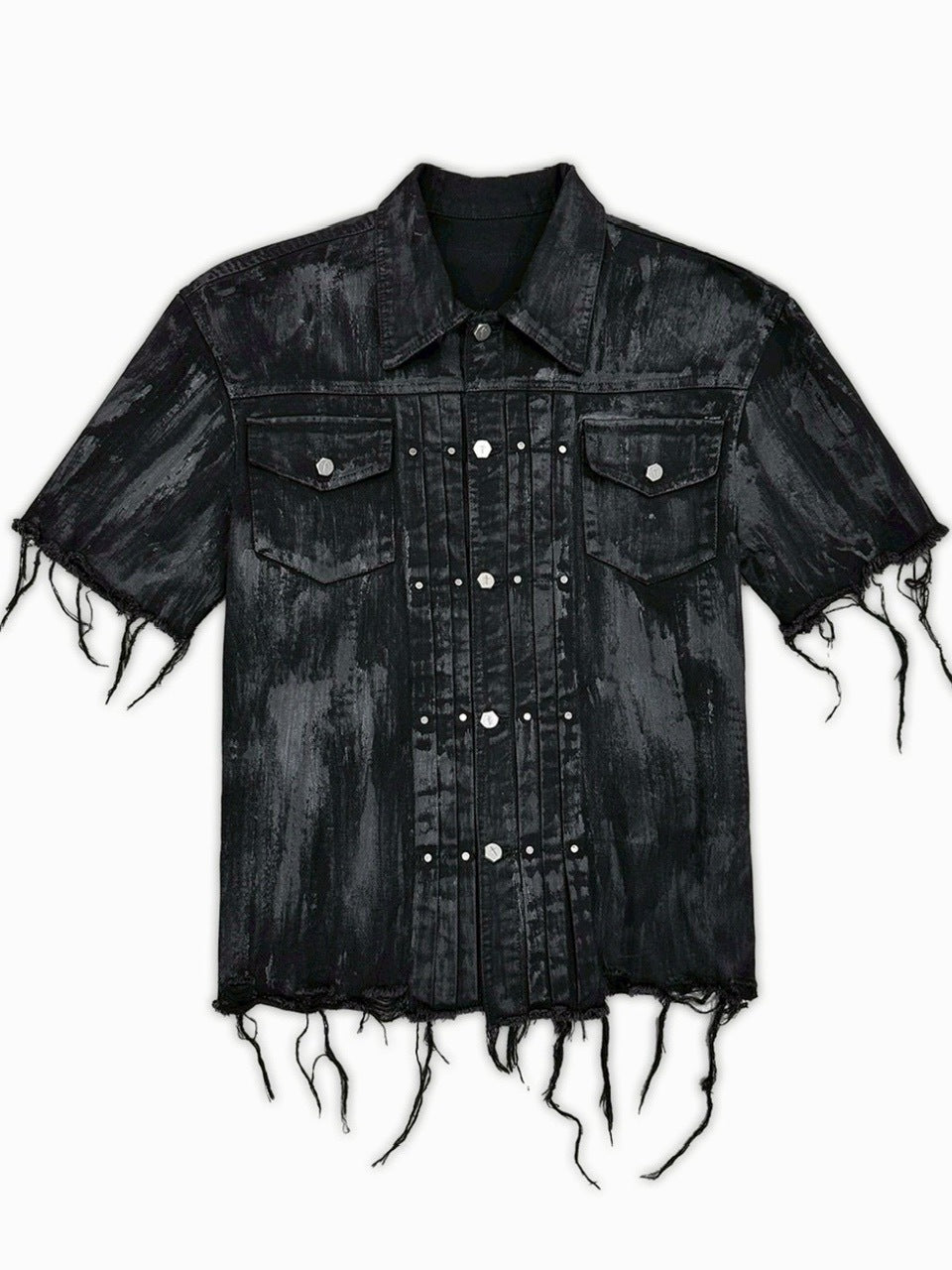 1/2 20:00再販【RICH】Knight Wide Waxed Shirt / 【リッチ】クロスバック半袖デニムシャツ