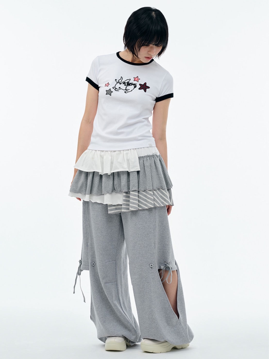 【TUOMIO】DOUBLE LAYERED SWEATPANTS / 【トゥオミオ】ダブルレイヤードスウェットパンツ