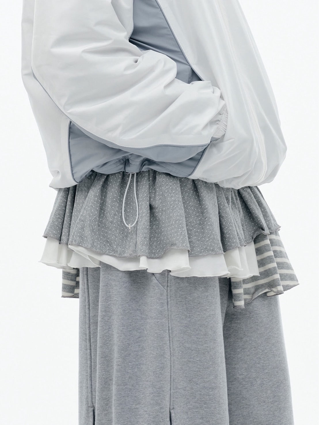 【TUOMIO】BANDED LAYERED SKIRT / 【トゥオミオ】バンディッドレイヤードスカート