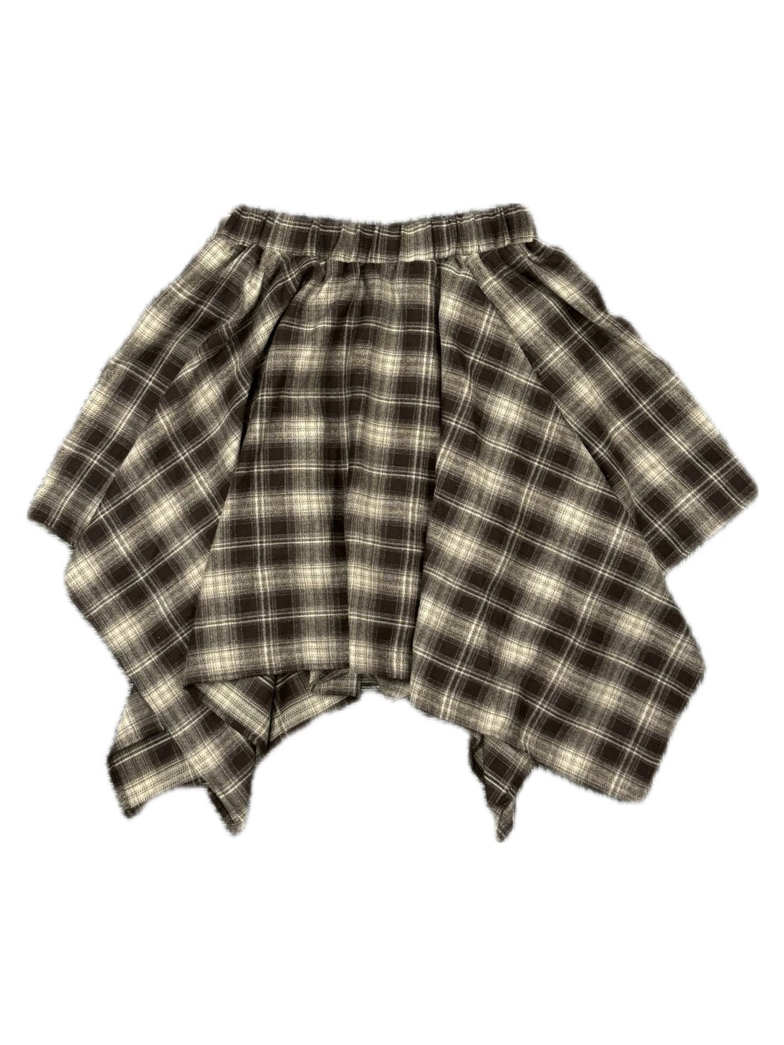 【Never mind the XU】wrap check skirt / 【ネバーマインドザエックスユー】ラップチェックスカート (2color)