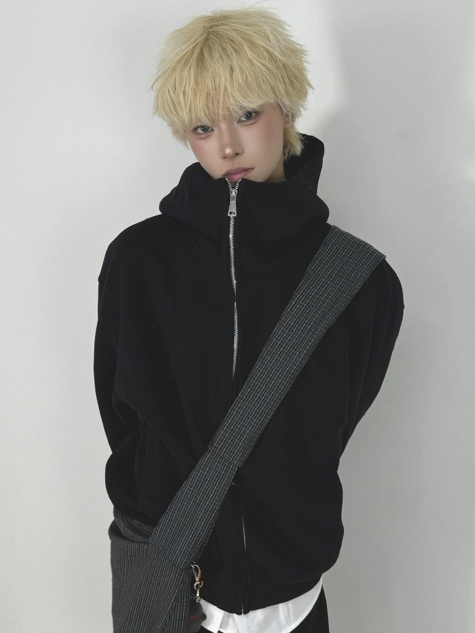 国際配送【Nerd out XU】high neck heavy hoodie / 【ナードアウトエックスユー】ハイネックヘビーフーディー (2color)