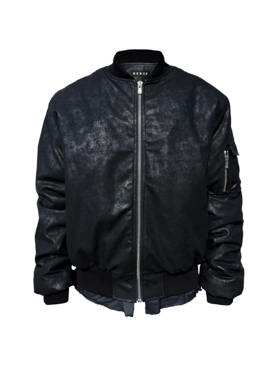 【BEBOF】Cracked fake leather jacket / 【ビーボフ】クラックフェイクレザージャケット