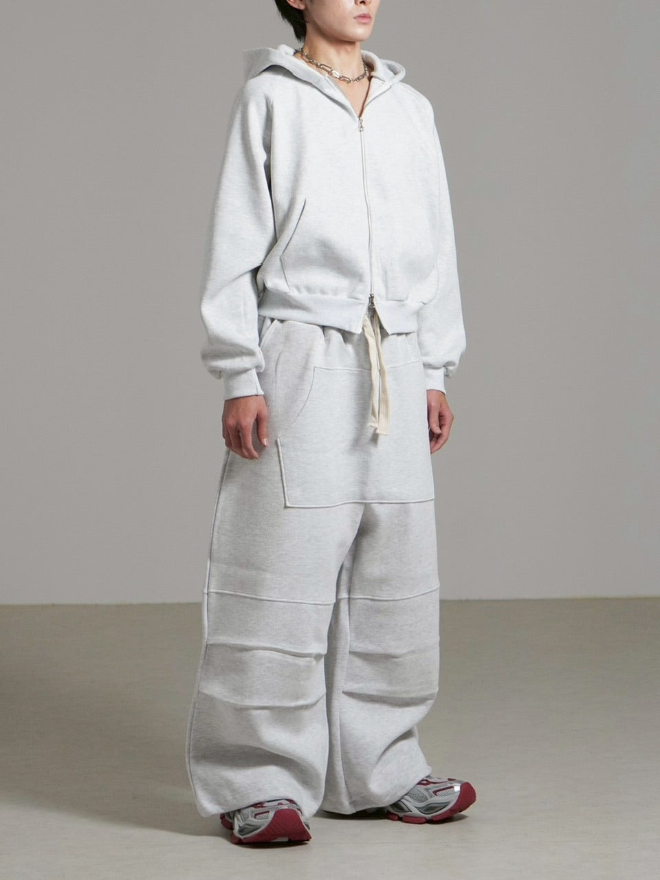 受注制【Chikashitsu +】heavy weight cotton cropped hoodie / 【チカシツプラス】ヘビーウェイトコットンクロップドパーカー (3color)