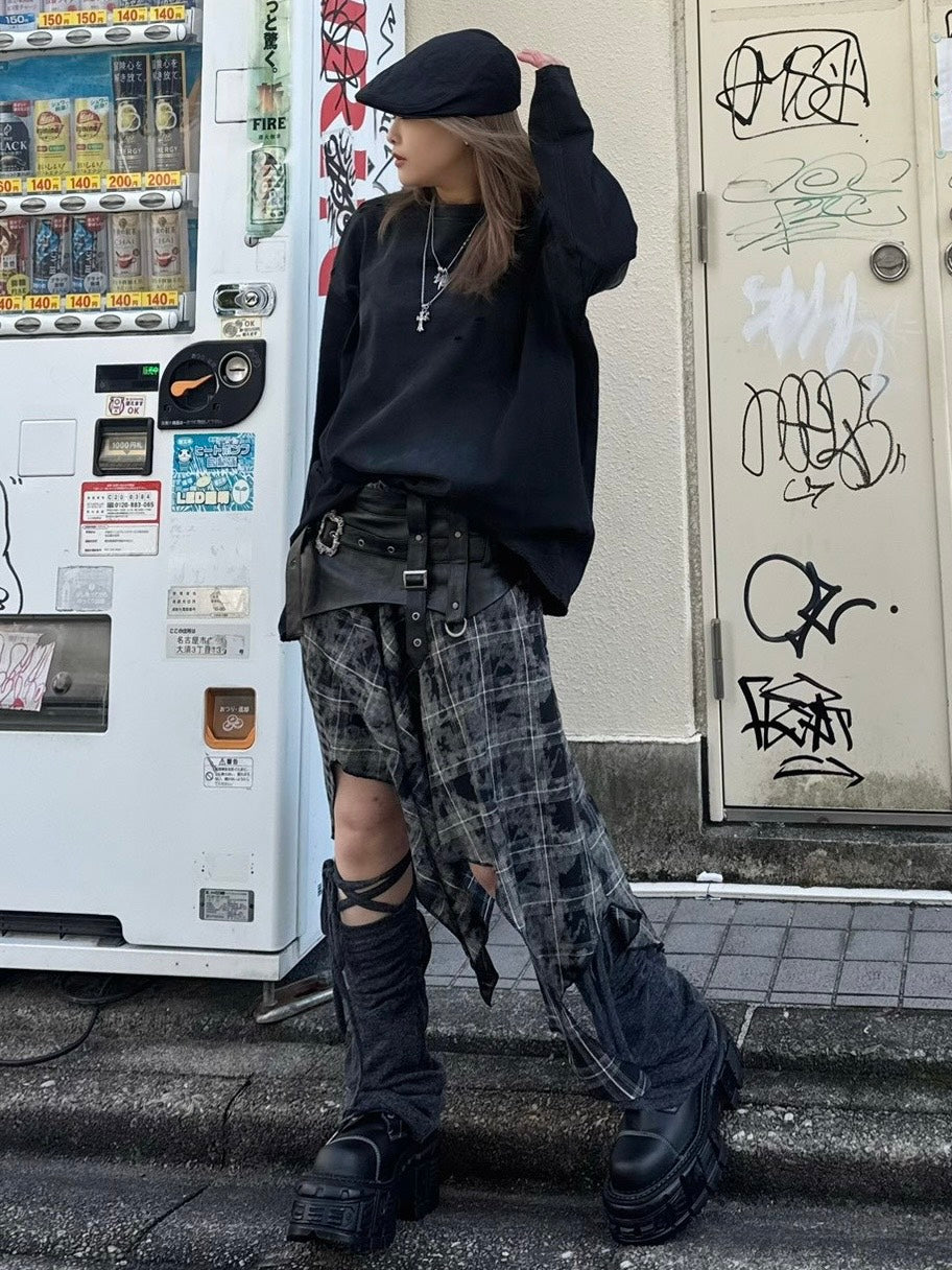 【Never mind the XU】damage washed long sleeve / 【ネバーマインドザエックスユー】ダメージウォッシュ長袖Tシャツ (3color)