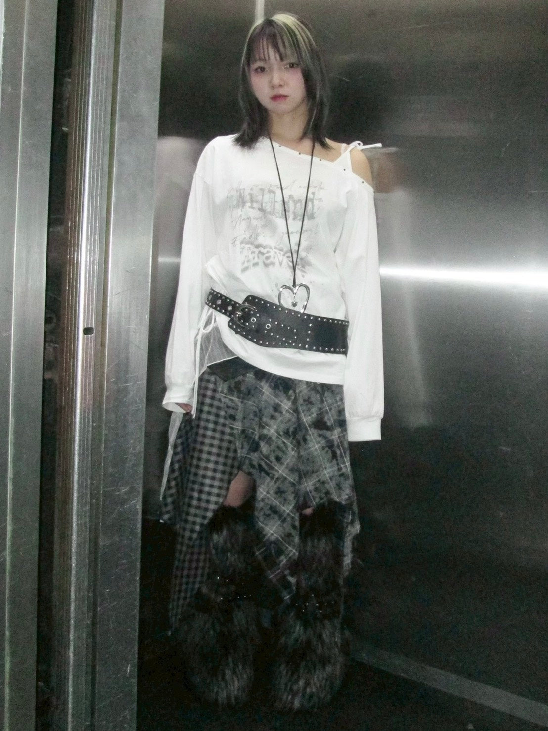 【Never mind the XU】one shoulder long sleeve / 【ネバーマインドザエックスユー】ワンショルダー長袖Tシャツ (2color)