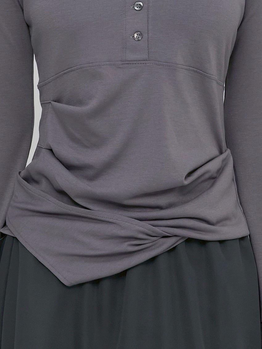 【FLAREUP】Asymmetrical Draped Hoodie / 【フレアアップ】アシンメトリードレープフードロングTシャツ