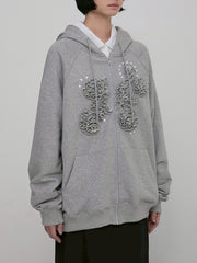 【FLAREUP】Ruffle Zip Hoodie / 【フレアアップ】ラッフルジップアップパーカー