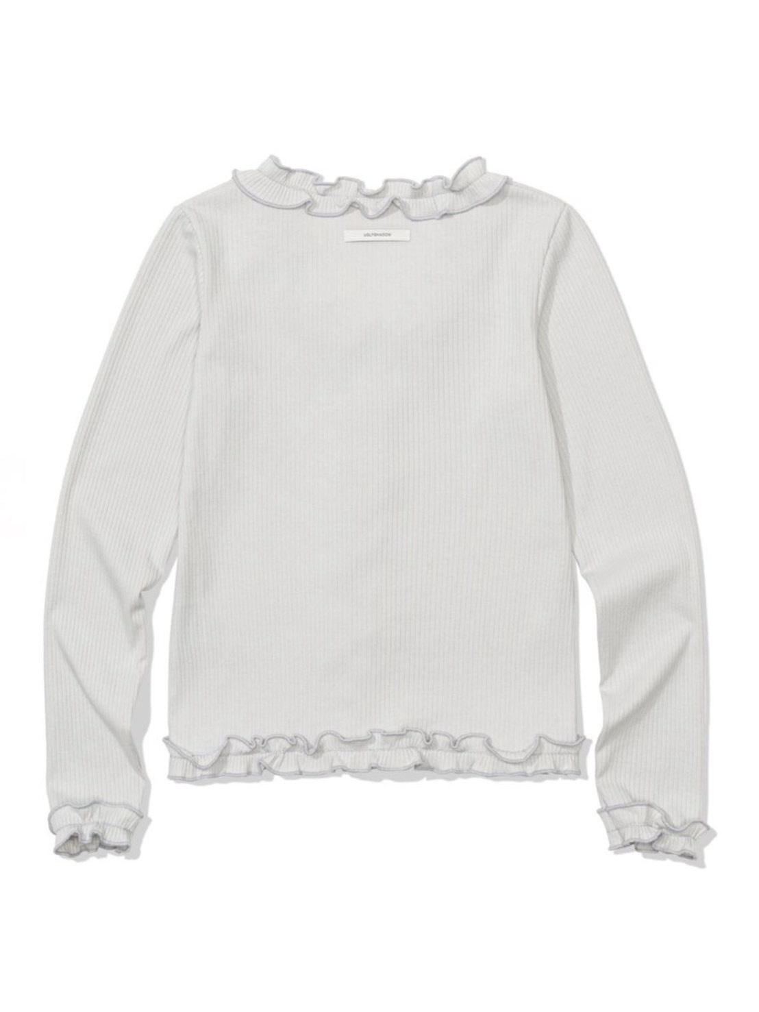 12/21 20:00 再販【Uglyshadow】RUFFLE RIBBED T-SHIRT