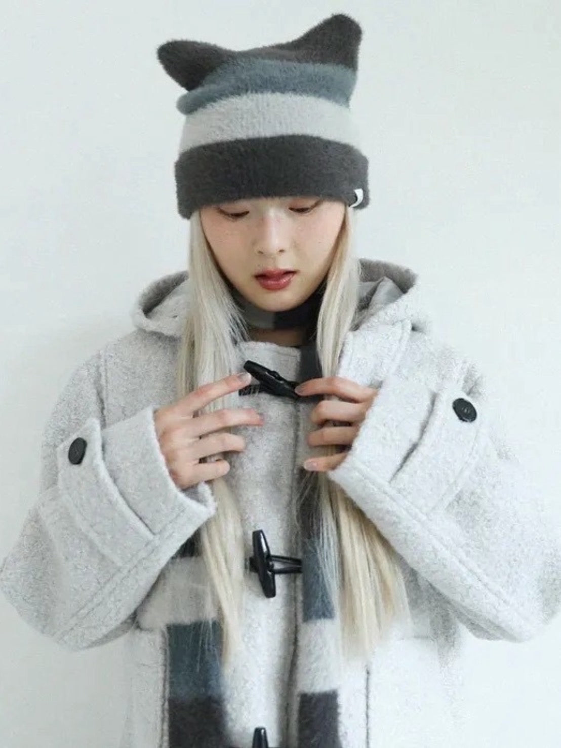 12/21 20:00 再販【Uglyshadow】STRIPED CAT BEANIE