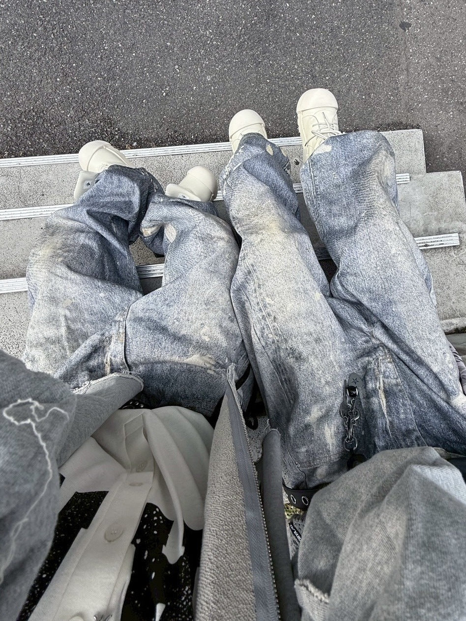 受注制【nmtc +】painted denim wide pants / 【エヌエムティーシープラス】ペイントデニムワイドパンツ