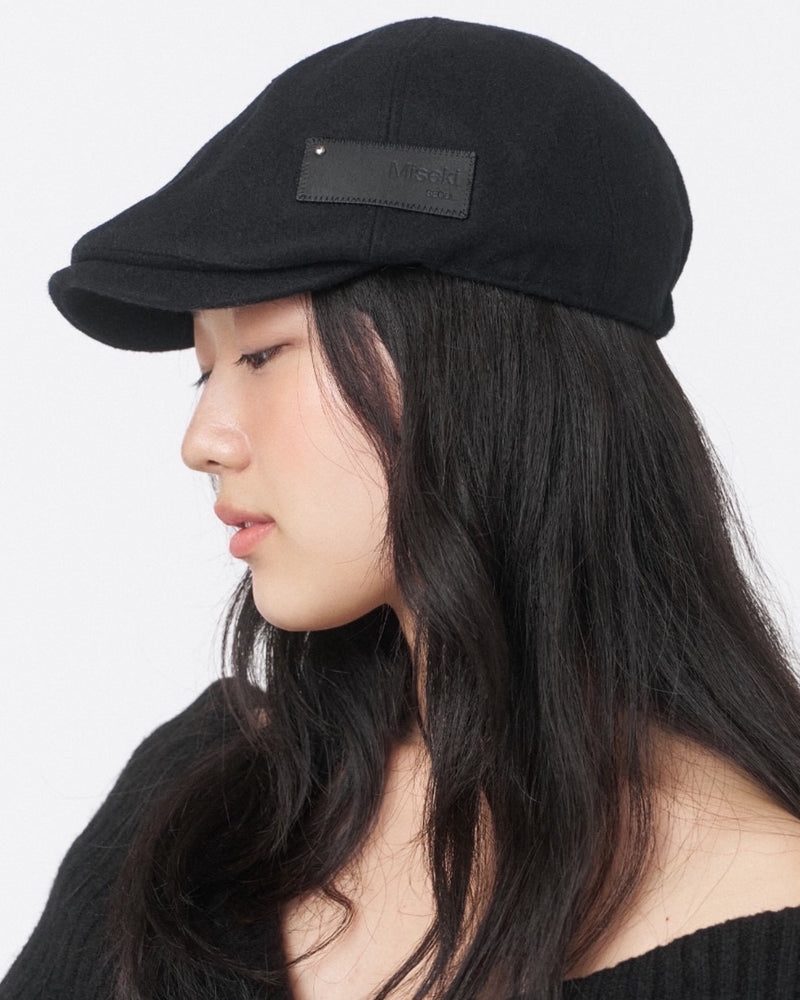 【Miseki seoul】Patch wool hunting cap
