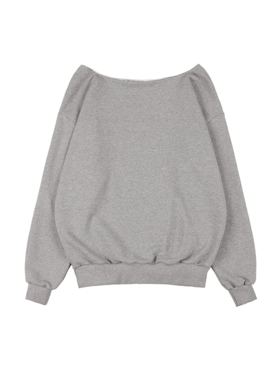 【FANCY CLUB】NECKLISS ONE-SHOULDER SWEATSHIRT / 【ファンシークラブ】ネックレスワンショルダースウェット長袖Tシャツ "