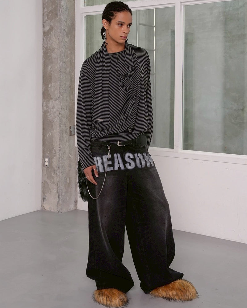【ESC STUDIO】Drape Scarf T-shirt