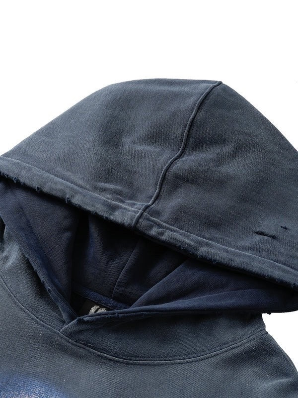 【The Boy Has No Patience】Knife-Cut Destruction Spray-Colored Sweatshirt / 【ザボーイハズノーペーシェンス】グラフィックスプレーカラープルオーバーパーカー