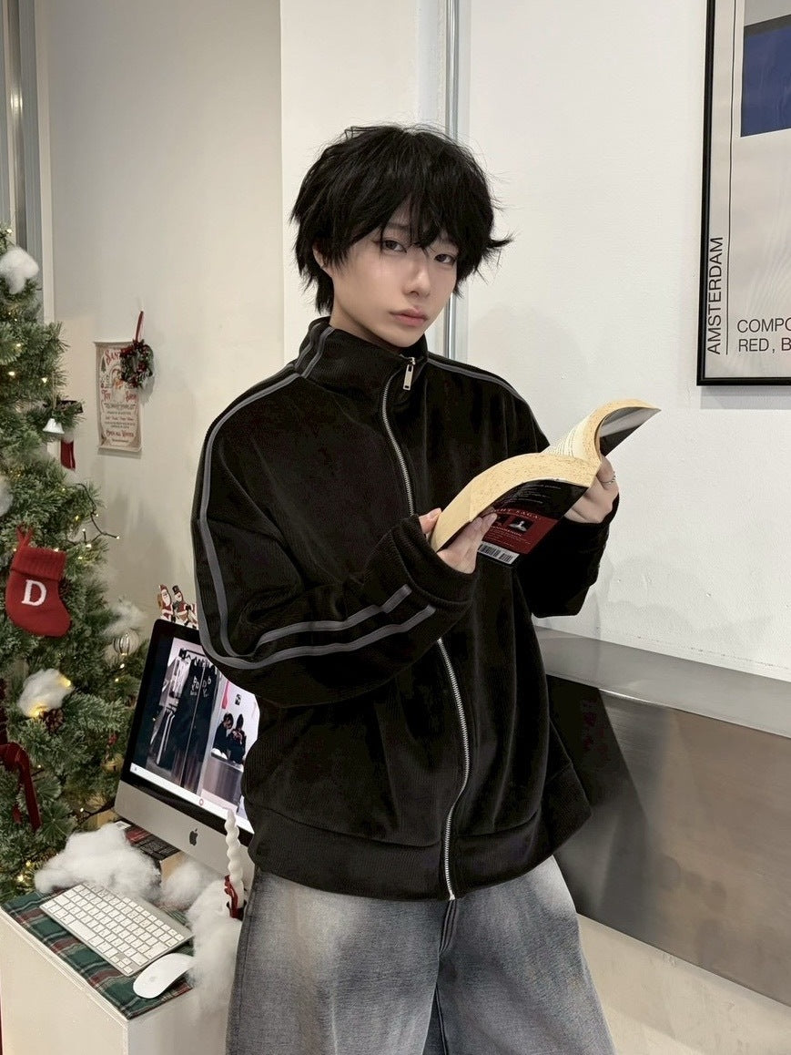 受注制【LUV CODE】velours track jacket (3color)