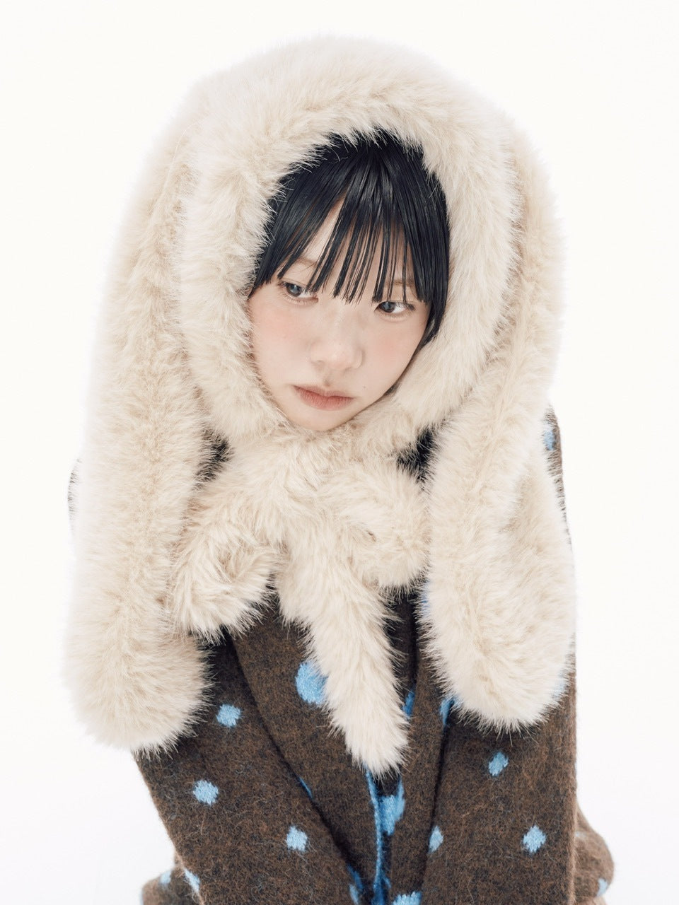 国際配送【Nerd out XU】rabbit ears fur baraclava / 【ナードアウトエックスユー】ラビットイヤーファーバラクラバ (2color)