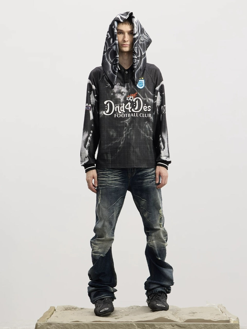 【DND4DES】Skeleton Note Headscarf /【ディーエヌディーフォーデス】グラフィックデザインスカーフ