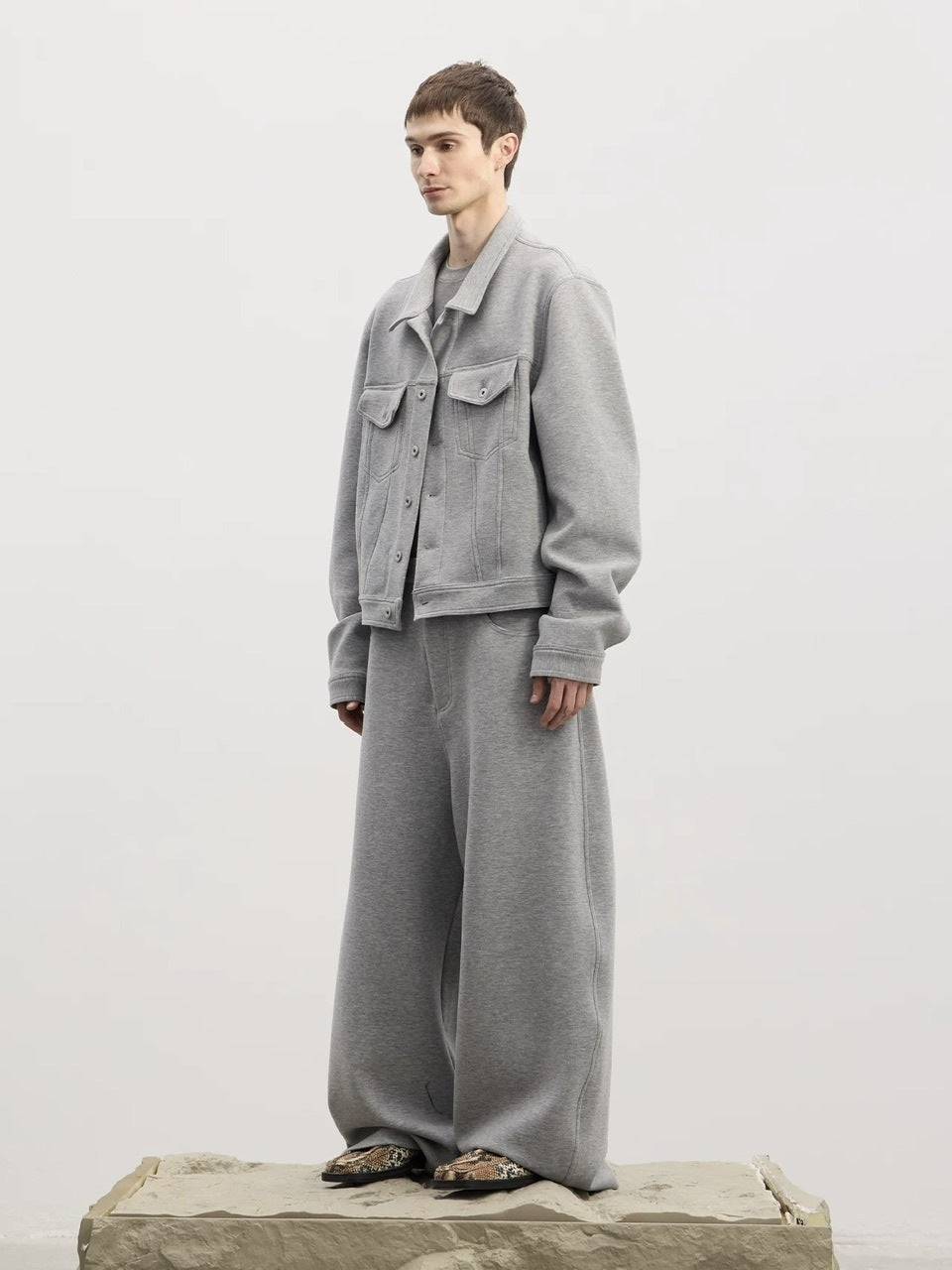 【DND4DES】Wool Knitted Jacket /【ディーエヌディーフォーデス】シンプルポケットカラージャケット