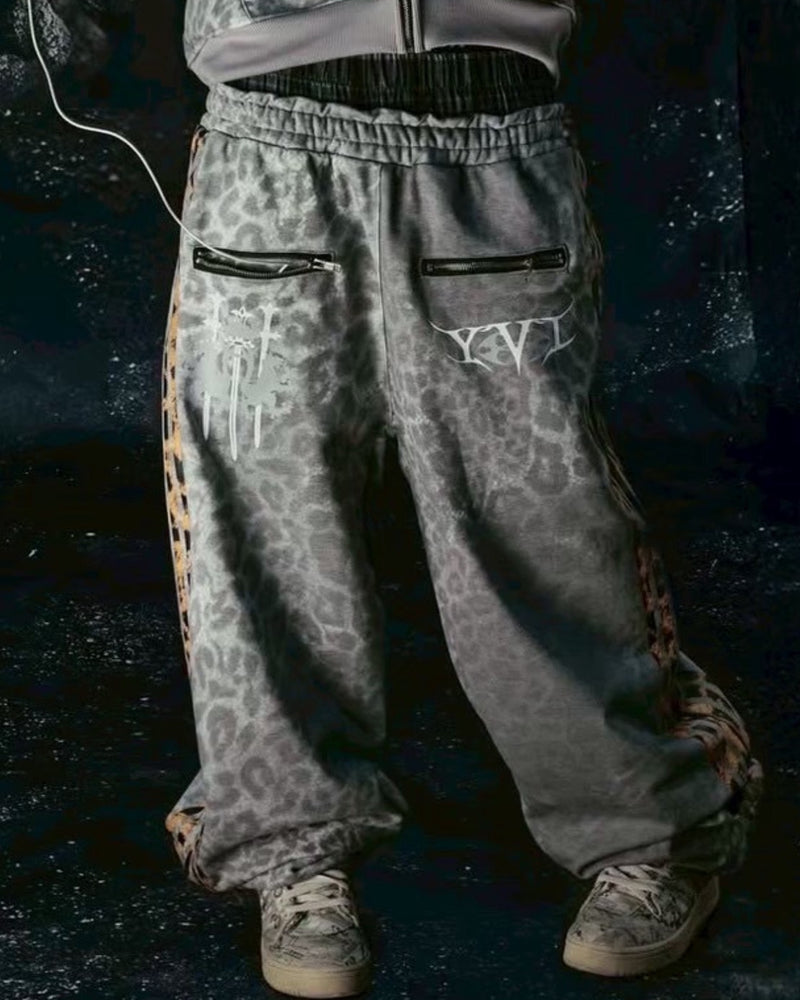【Cozy world Wide】"25 LEOPARD" ROYAL PANTS / 【コージーワールドワイド】レオパードラインスウェットパンツ