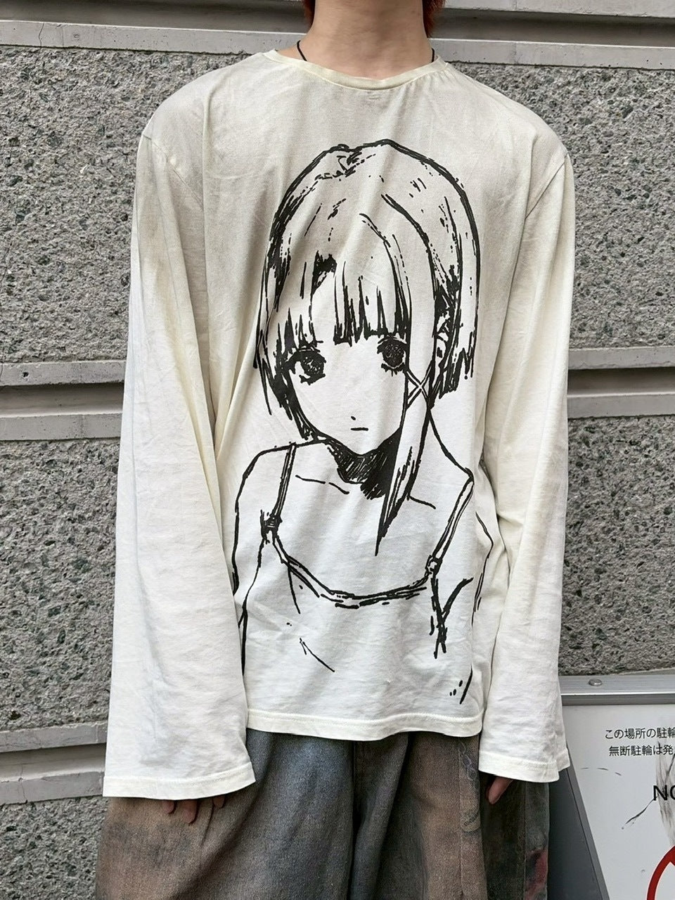 国際配送【LUV CODE】anime print long sleeve tee (2color)