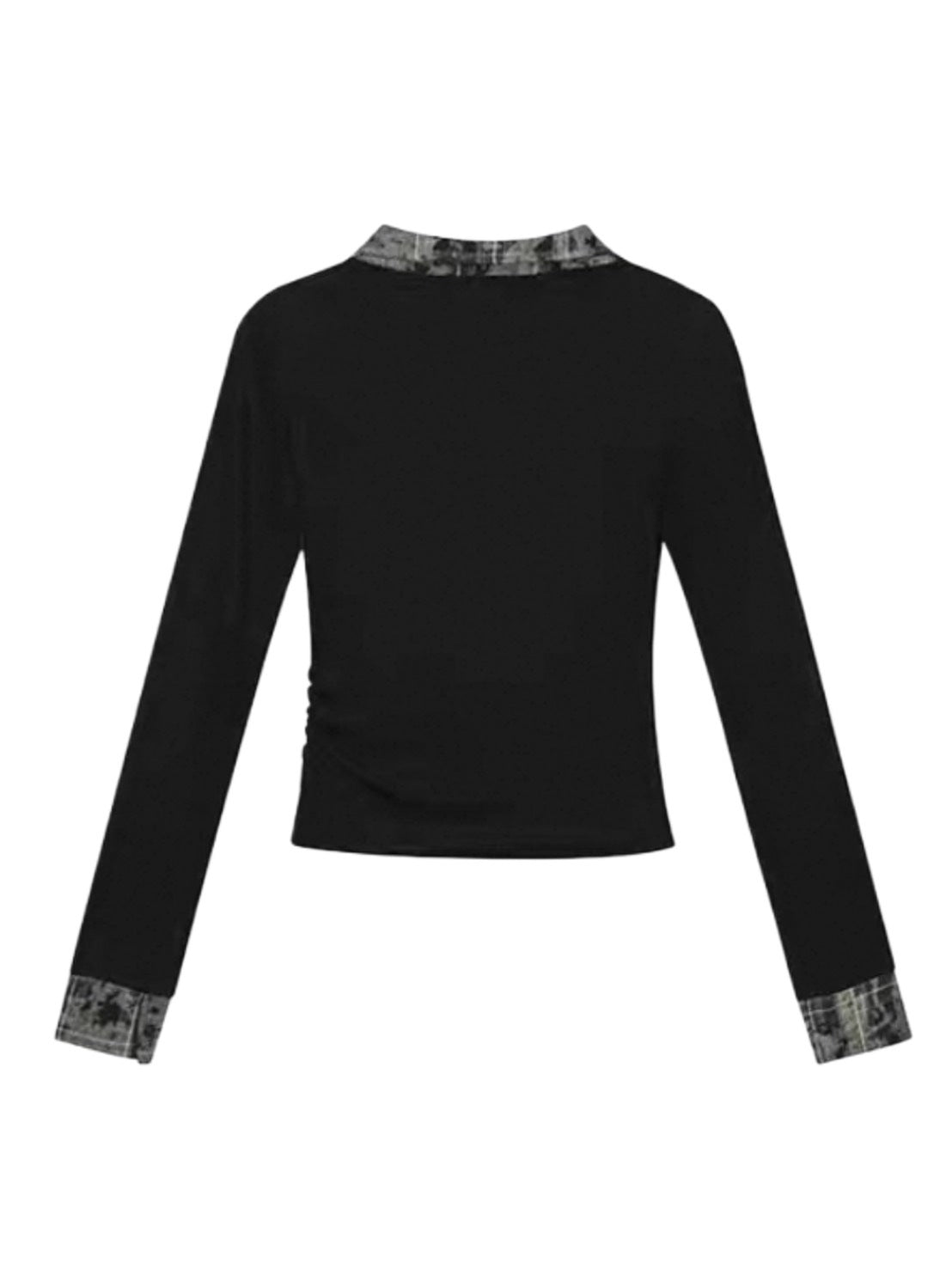 【Cest Nous】Plaid Necklace Top / 【セヌー】チェーン付きレイヤードシャツ