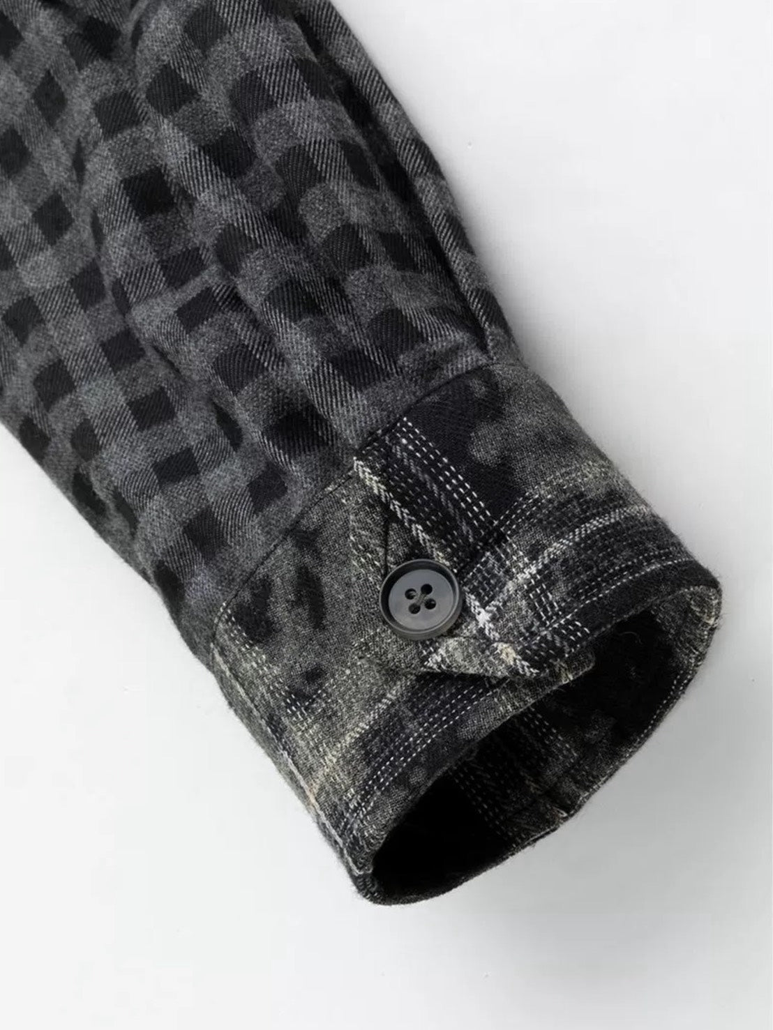 【Cest Nous】Plaid Patchwork Blouse / 【セヌー】パッチワークフリルシャツ