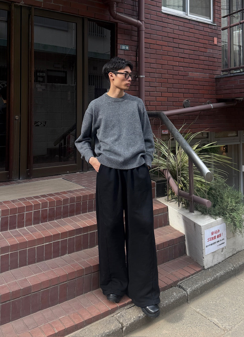 東京店WEB限定受注制【Chikashitsu +】soft touch crew neck knit / 【チカシツプラス】ソフトタッチクルーネックニット (6color)