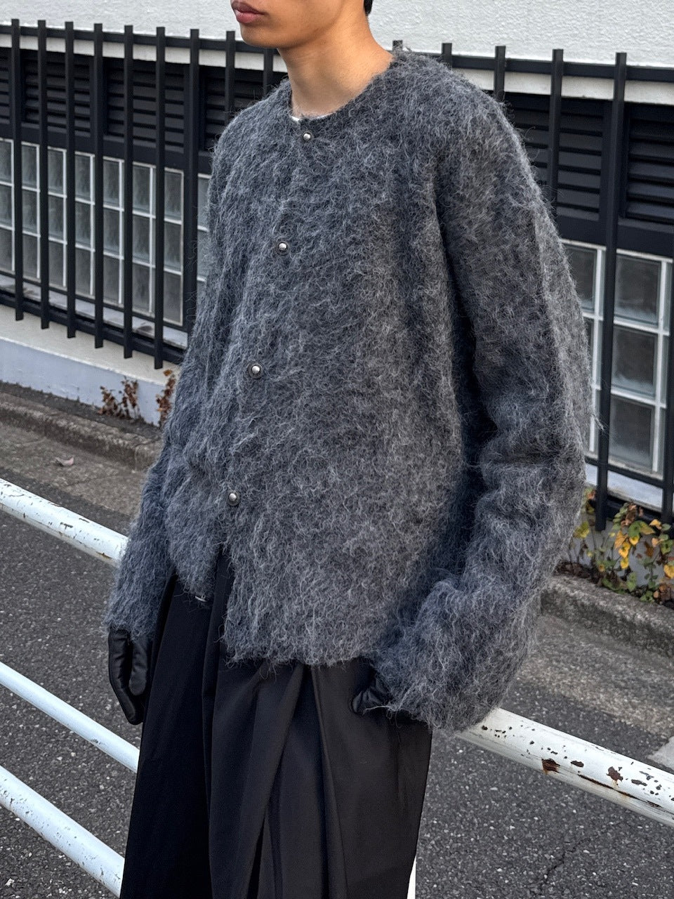 東京店WEB限定受注制【Chikashitsu +】shaggy knit cardigan / 【チカシツプラス】シャギーニットカーディガン (2color)