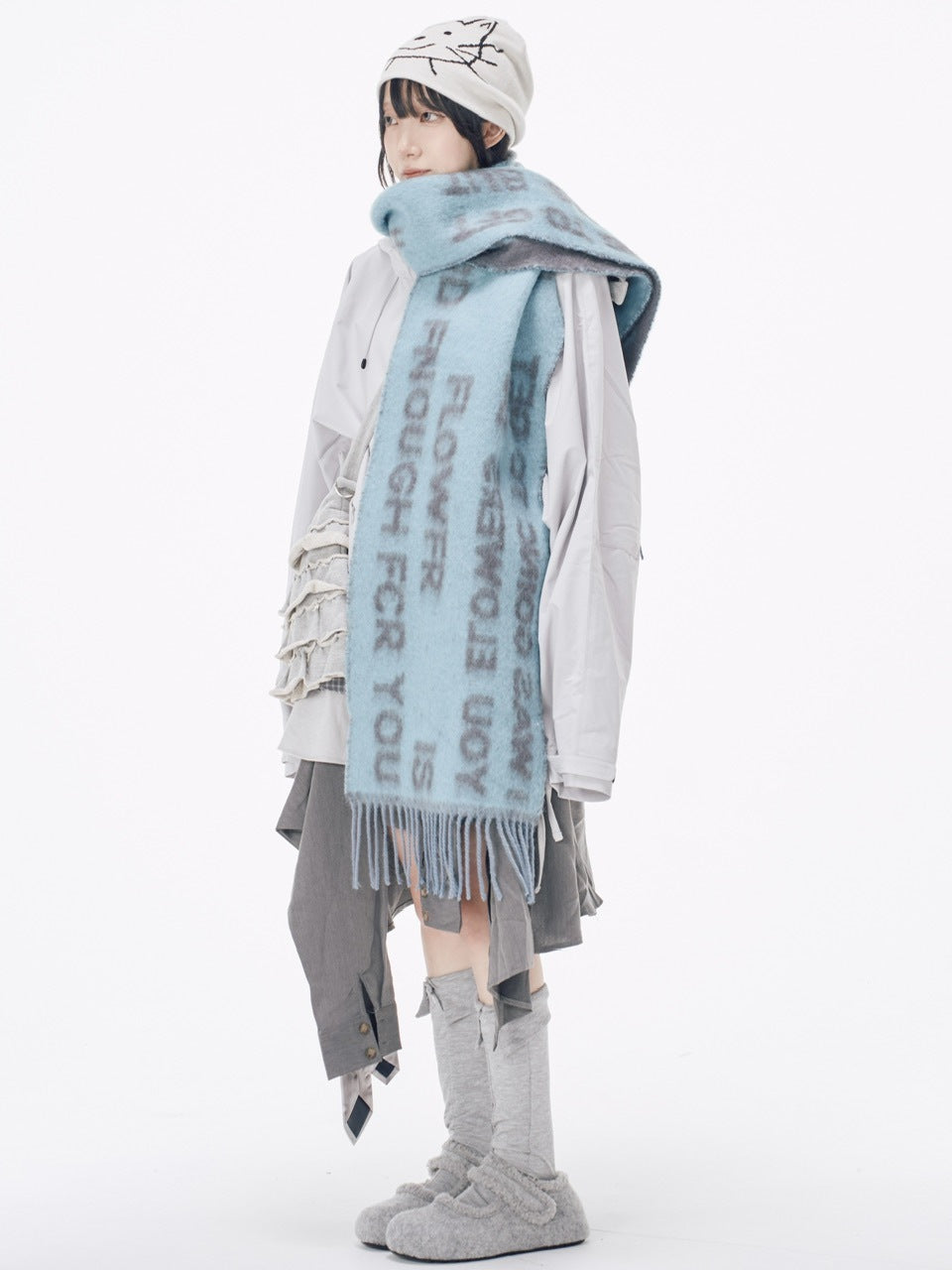 国際配送【Nerd out XU】fur mary jane flat shoes / 【ナードアウトエックスユー】ファーメリージェーンフラットシューズ (3color)