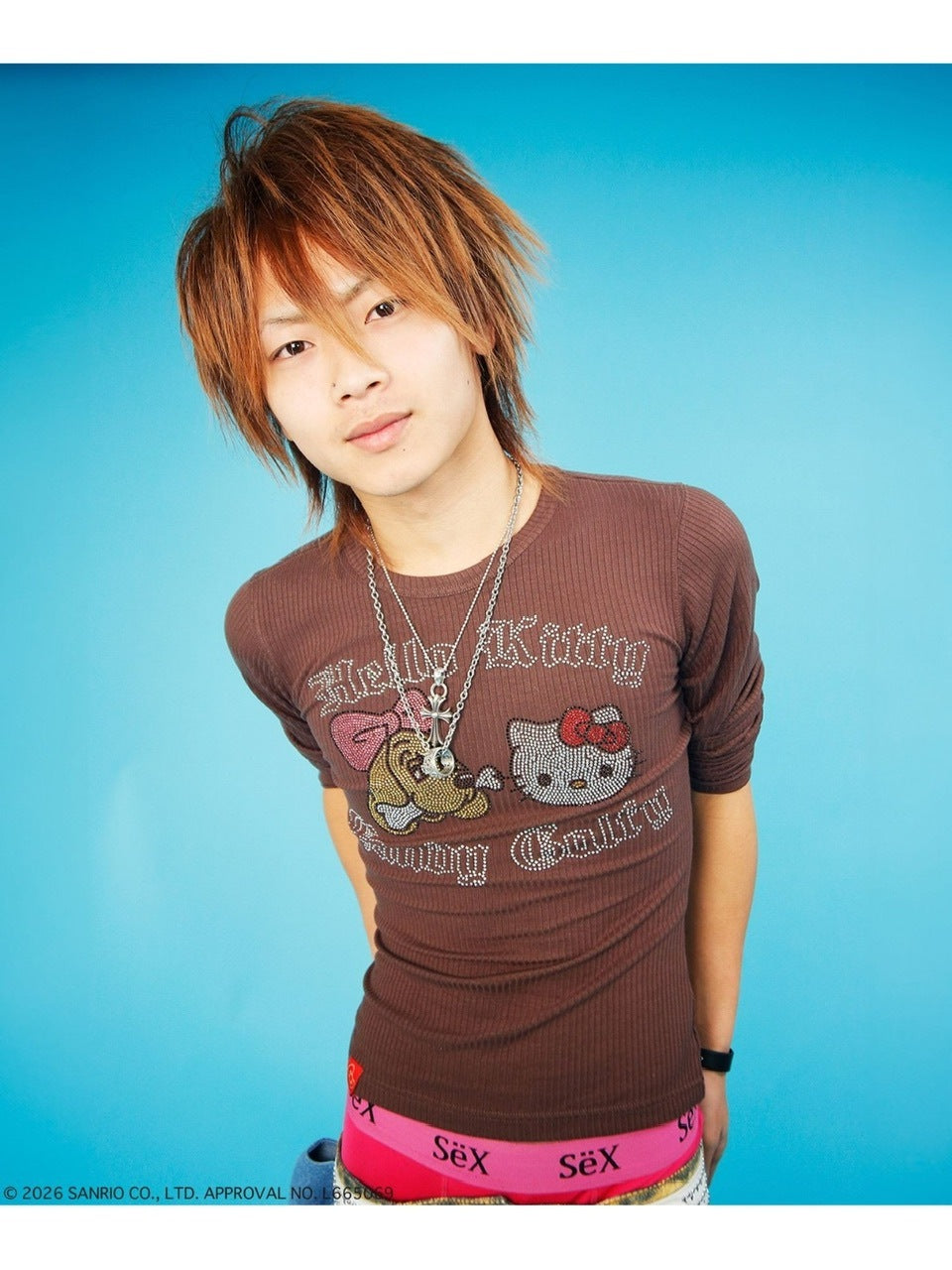 【GALFY×KITTY】キラキラキティガルTee / 【ガルフィー×キティー】ラインストーンシースルー長袖Tシャツ