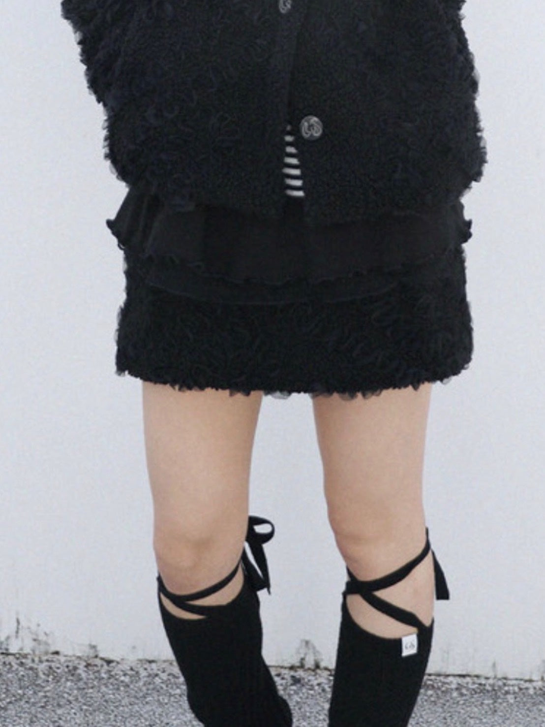 12/21 20:00 発売【Uglyshadow】LACE LONG KNIT WARMER